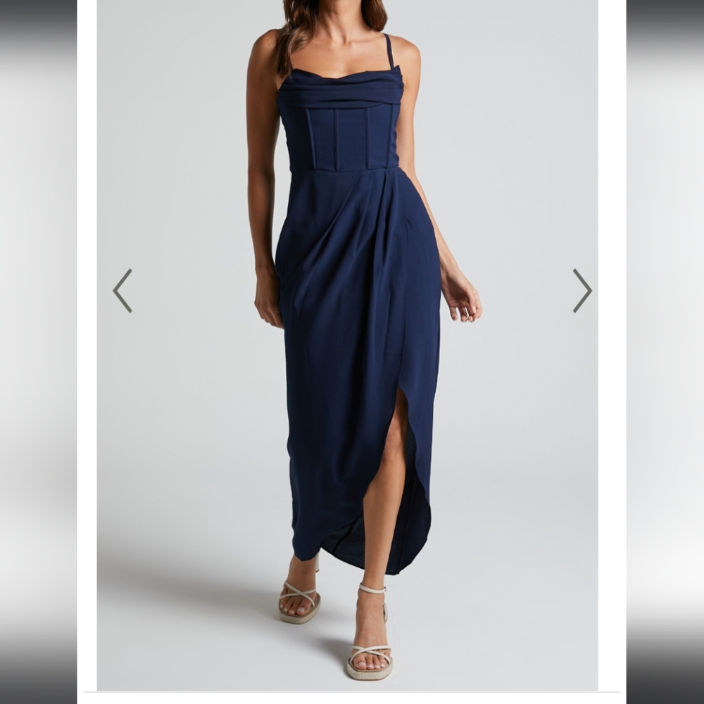 Showpo Navy High Low Dress